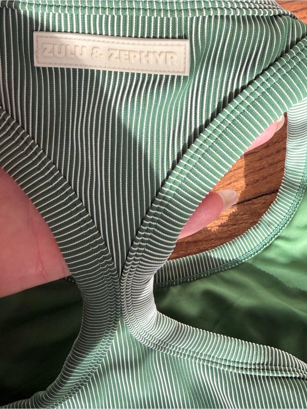 Zulu & Zephyr Women's Green Racerback One-Piece - Picture 8 of 9